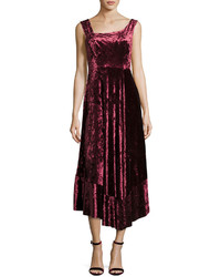 Nanette Lepore Vixen Asymmetric Neck Sleeveless Velvet Dress