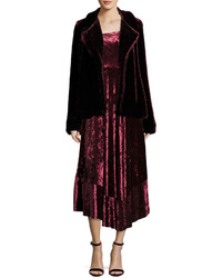 Nanette Lepore Vixen Asymmetric Neck Sleeveless Velvet Dress