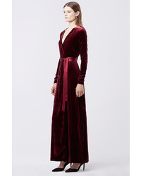 Diane von Furstenberg Julian Long Velvet Wrap Dress