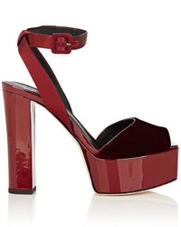 Giuseppe Zanotti Lavinia Velvet Patent Leather Platform Sandals