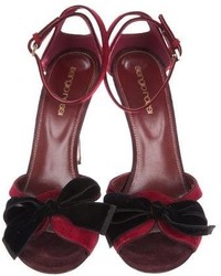 Sergio Rossi Suede Bow Accented Sandals