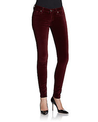 Burgundy Velvet Jeans