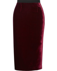 Burgundy Velvet Pencil Skirts for Women | Lookastic