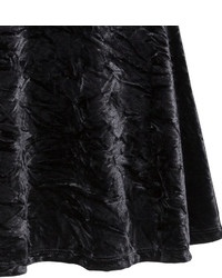 H&M Skirt In Crushed Velvet Black Ladies