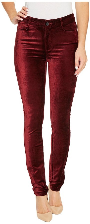 Paige Hoxton Velvet Skinny In Dark Magenta Jeans, $209 | Zappos | Lookastic