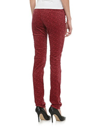 Christopher Blue Sophia Skinny Velvet Jeans Red Floral