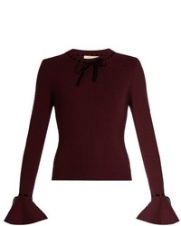 Burgundy Velvet Sweater