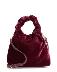 Burgundy Velvet Tote Bag