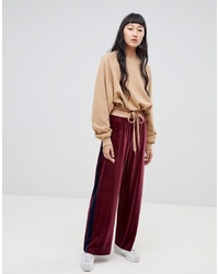 Weekday Co Ord Colour Block Velvet Joggers