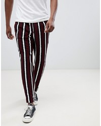 ASOS DESIGN Tapered Smart Trousers In Bold Stripe