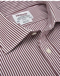 T.M.Lewin Regular Fit Burgundy Bengal Stripe Poplin Shirt