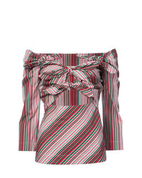 Isa Arfen Off The Shoulder Striped Blouse