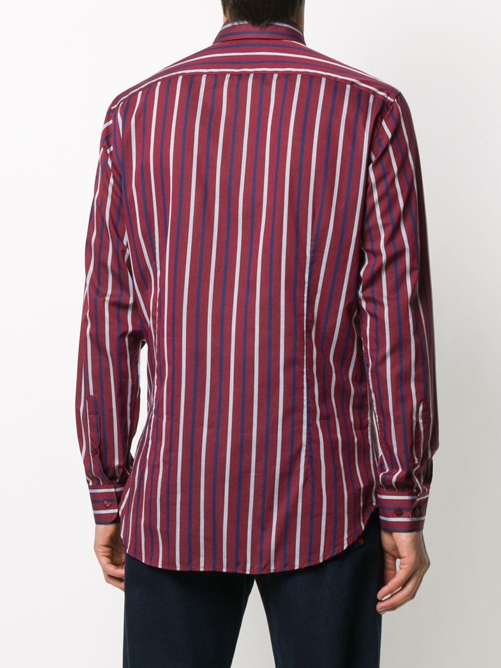 Etro Vertical Stripe Logo Embroidered Shirt, $102 | farfetch.com ...