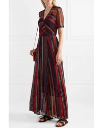 Missoni Striped Metallic Crochet Knit Maxi Dress