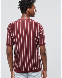 Asos Brand Pinstripe Knitted Tshirt