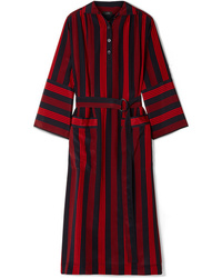 Joseph Chester Striped Silk De Chine Midi Dress