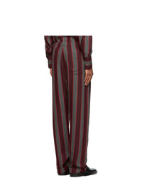 Wales Bonner Red And Grey Roots Lounge Pants