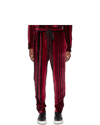 Nahmias Red Silk Velvet Shirt Lounge Pants