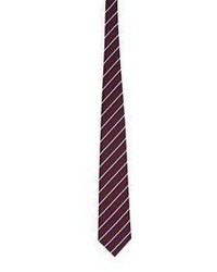 Ermenegildo Zegna Striped Necktie Red