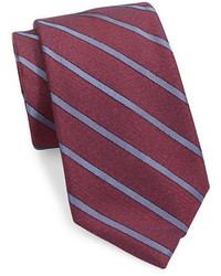 Black Brown 1826 Striped Textured Silk And Wool Tie