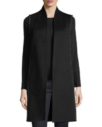 Neiman Marcus Cashmere Collection Luxury Chain Trim Double Face Cashmere Vest