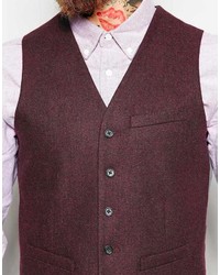 Asos Brand Slim Fit Vest In Tweed