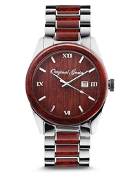 Original Grain Rosewood Chrome Classic Bracelet Watch