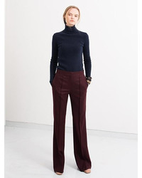 Confidence Pants Burgundy Pin Tucked Flare Pants