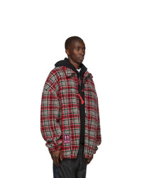 Off-White Red And Grey Zip Anorak Jacket