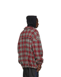 Off-White Red And Grey Zip Anorak Jacket