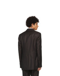 Acne Studios Burgundy Wool Slim Suit Blazer