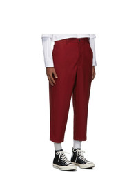 Comme Des Garcons SHIRT Red Extra Fine Wool Trousers