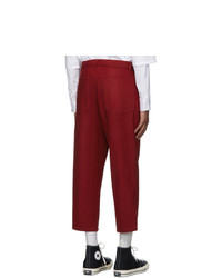 Comme Des Garcons SHIRT Red Extra Fine Wool Trousers