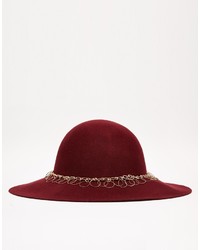 Asos Collection Felt Floppy Hat With Metal Ring Trim