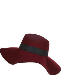 River Island Dark Red Oversized Fedora Hat