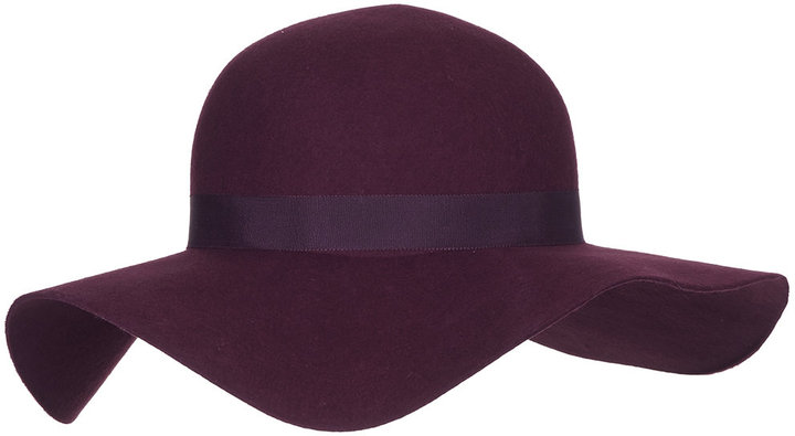 burgundy floppy hat