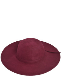 Choies Oversized Felt Fedora Hat In Wine Red
