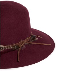 Sensi Studio Lauren Leather Feather Band Wool Felt Hat