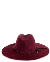Emilio Pucci Woven Leather Trim Suede Hat