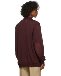 Maison Margiela Burgundy Wool Patch Polo