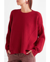 Stella McCartney Asymmetric Wool Sweater Merlot