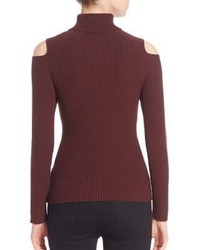 Theory Jemliss Evian Stretch Wool Blend Cold Shoulder Sweater