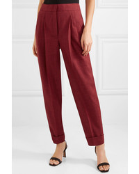 Casasola Pleated Wool Silk And Tapered Pants