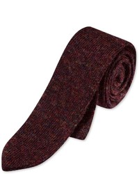 Charles Tyrwhitt Handmade Slim Burgundy Knitted Tie