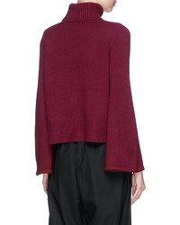 Co Flared Sleeve Wool Cashmere Turtleneck Sweater