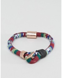 Icon Brand Woven Bracelet In Red