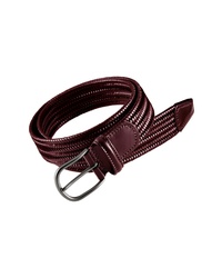 Burgundy Woven Leather Belt