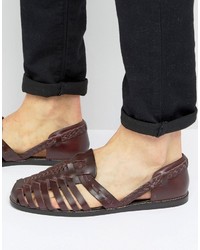 Burgundy Woven Leather Shoes