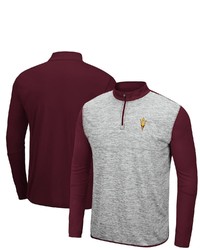 Colosseum Heathered Graymaroon Arizona State Sun Devils Prospect Quarter Zip Jacket In Heather Gray At Nordstrom