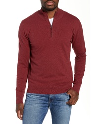 French Connection Stretch Cotton Quarter Zip Sweater
